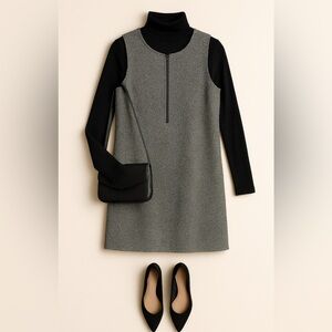 GAP Black and White 1/4 Zip Dress